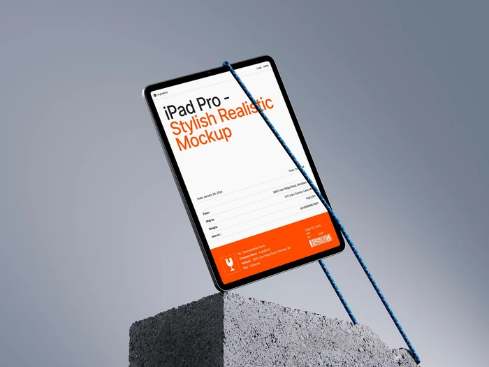 Kaine, iPad Pro Mockup and Concrete Block, EU, 11