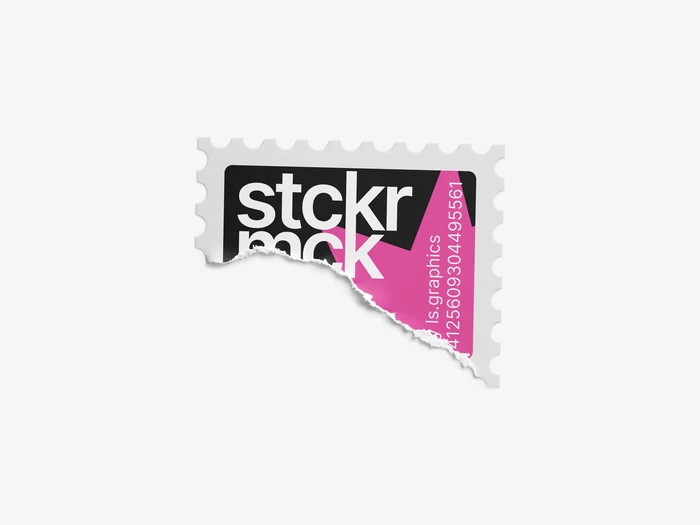 Torn Sticker Mockup, Scene 26