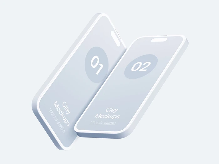 iPhone 14 Pro Clay Mockups, 10