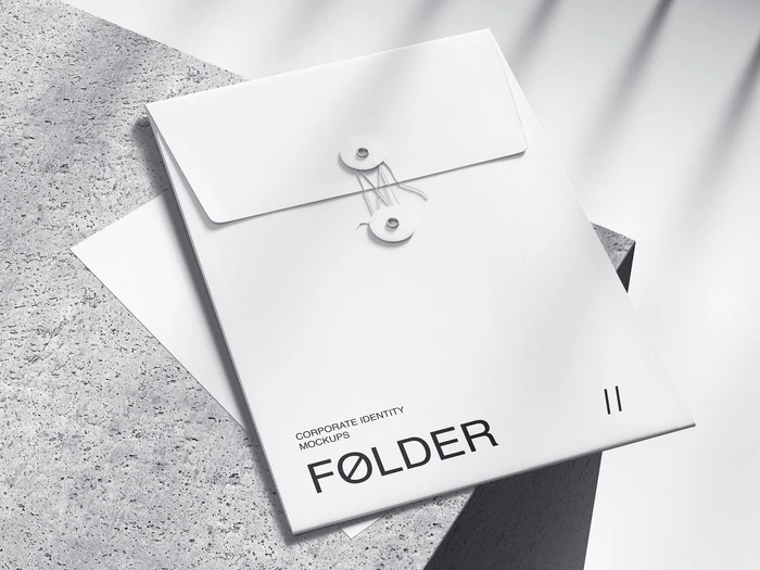 Qubus, Folder Mockup on Textured Surface, EU, 11