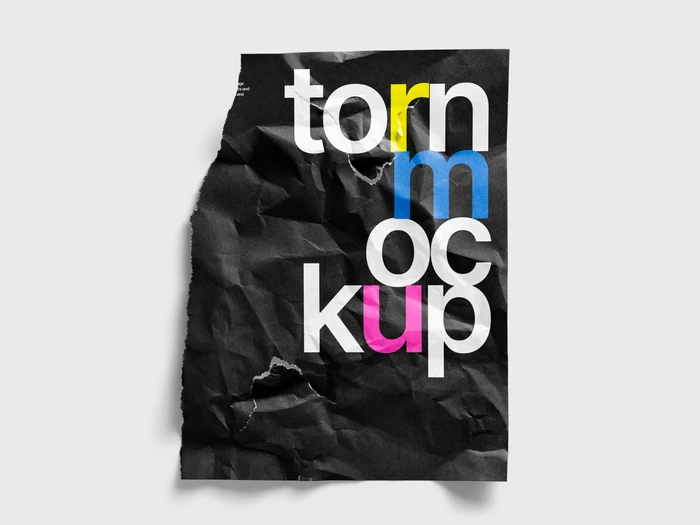 Torn Textured Poster Mockup, US, 06