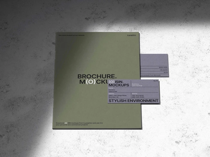 Oisin, Brochure Mockup and Business Card Mockups, US, 16