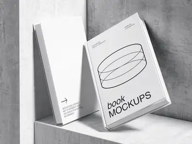 Qubus, Realistic Books Mockups and Concrete Textures, US, 12