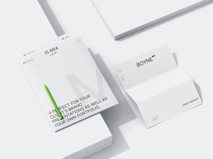 Boyne, A4 Paper Mockup and Brochure Mockups, US, 14