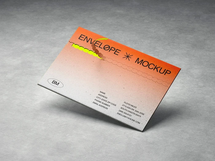 Kander, Contemporary Envelope Mockup with Perforation, EU 06