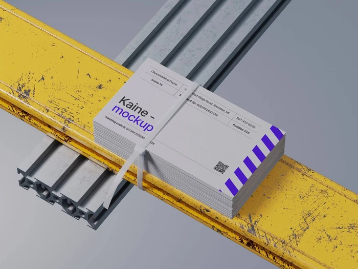Kaine, Business Card Mockups in Industrial Setting, US, 14