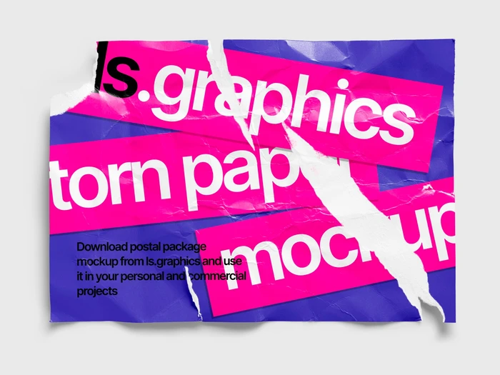 Torn Glossy Poster Mockup, EU, 04