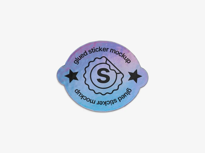 Holographic Sticker Mockup, Scene 07