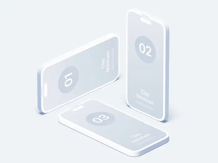 iPhone 14 Pro Clay Mockups, 16