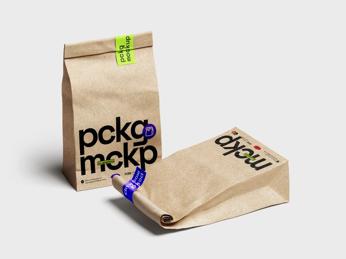 Paper Food Package Mockup, Kraft, Scene 02