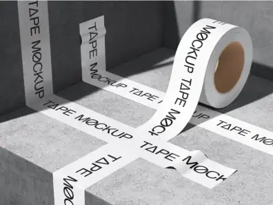 Free Brutalistic Duct Tape Mockup