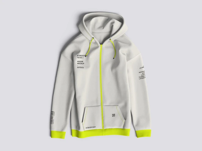 Hoodie top view mockup, 01
