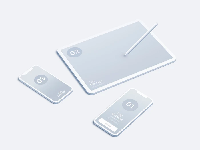 iPad Air Clay Mockups, 04