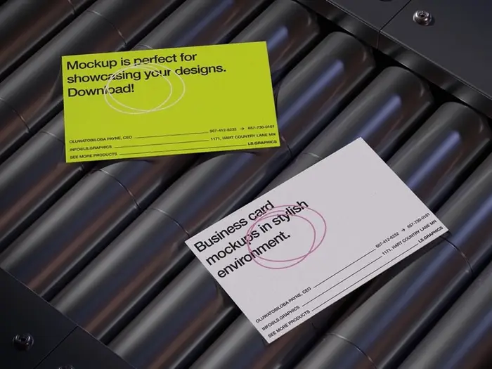 Ayon, Business Card Mockups, EU, 16