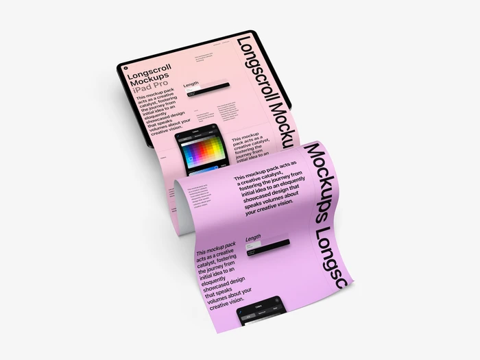 iPad and iPhone Longscroll Mockup, 001