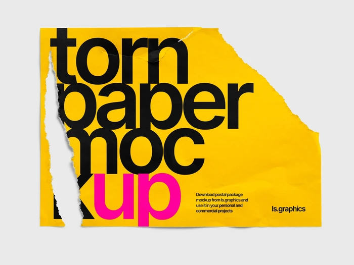 Torn Simple Poster Mockup, EU, 04